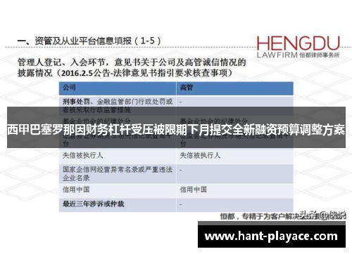 西甲巴塞罗那因财务杠杆受压被限期下月提交全新融资预算调整方案 西甲巴塞罗那因财务杠杆受压被限期下月提交全新融资预算调整方案